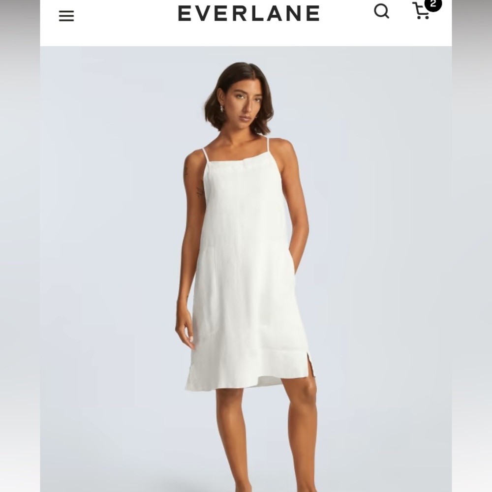 ISO Everlane Linen Apron Dress